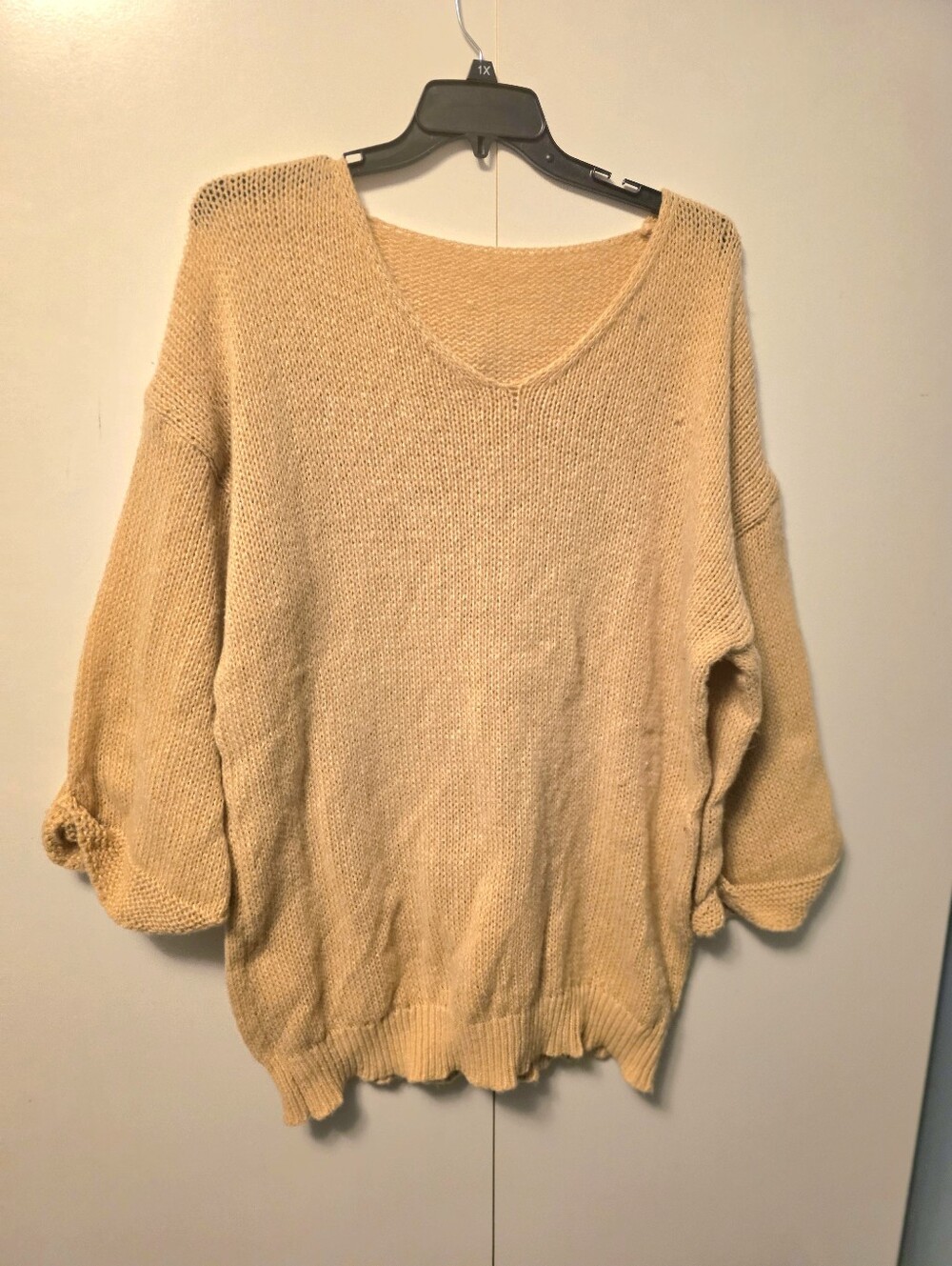 Shein Curve Butternut Yellow Oversized Sweater Size 2XL